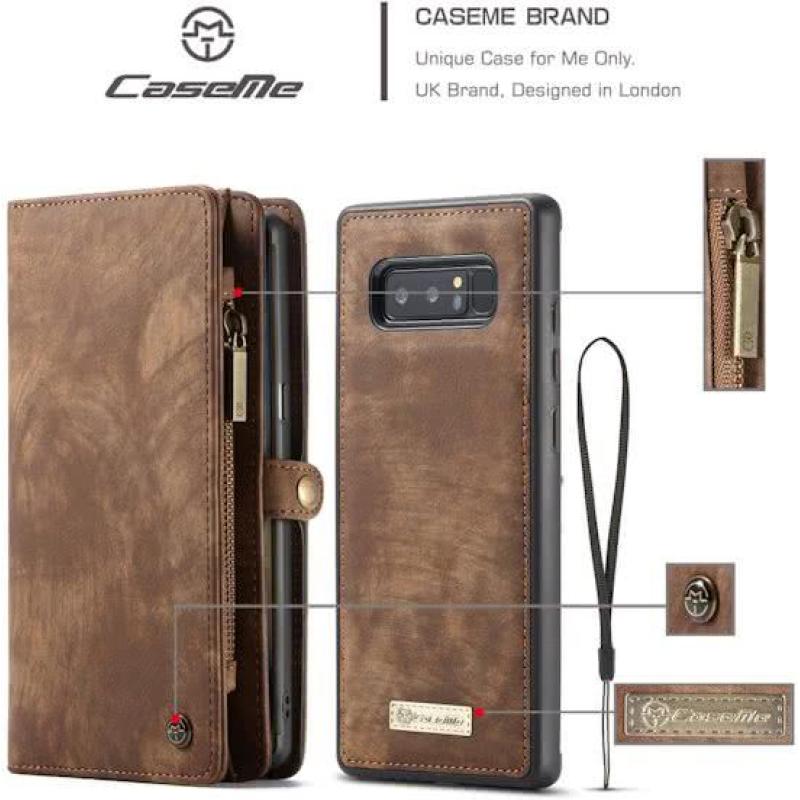 CaseMe Bruine multifunctioneel wallet hoesje Samsung Note 8