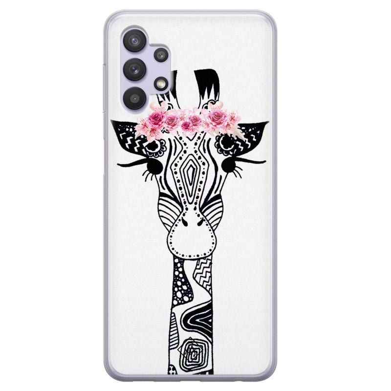 Samsung Galaxy A32 siliconen telefoonhoesje Giraffe