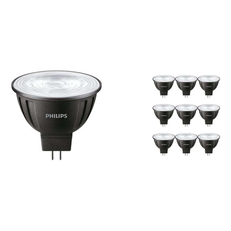 Voordeelpak 10x Philips LEDspot LV GU5.3 MR16 8W 830 36D (MASTER) | Warm Wit Dimbaar Vervangt 50W