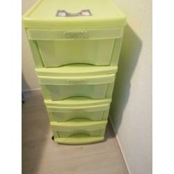 Groene commode keukenkast