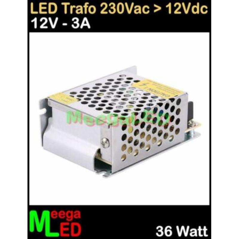 LED Trafo Voeding Adapter Driver - 230V > 12V - 3A = 36W