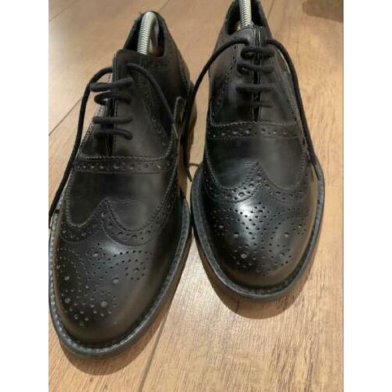 Herenschoenen Van Lier - zwarte brogues maat 8 echt leder