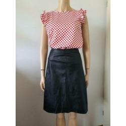 zwarte leren retro rok VILA maat S