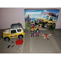 ~* PLAYMOBIL 9128 Reddingswerkers Terreinwagen Als NIEUW *~