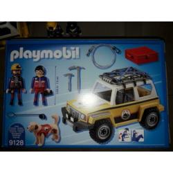 ~* PLAYMOBIL 9128 Reddingswerkers Terreinwagen Als NIEUW *~