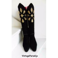 2393 VINTAGE Albanese unieke designer high heels boots 39 40