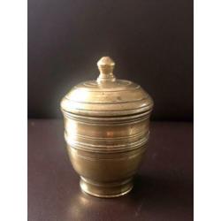 Oud bronzen potje 8,5 cm hoog