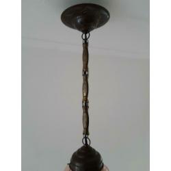 Art deco hanglamp met gemarmerd glas.