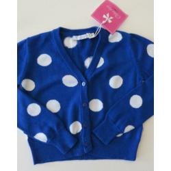 Nieuw!!! BLUE BAY - blauw vestje met bollen - 116