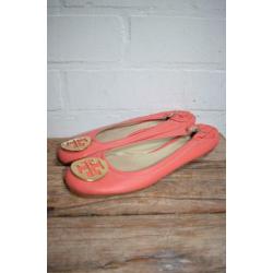 Tory Burch - Prachtige koraalroze REVA flats maat 38,5