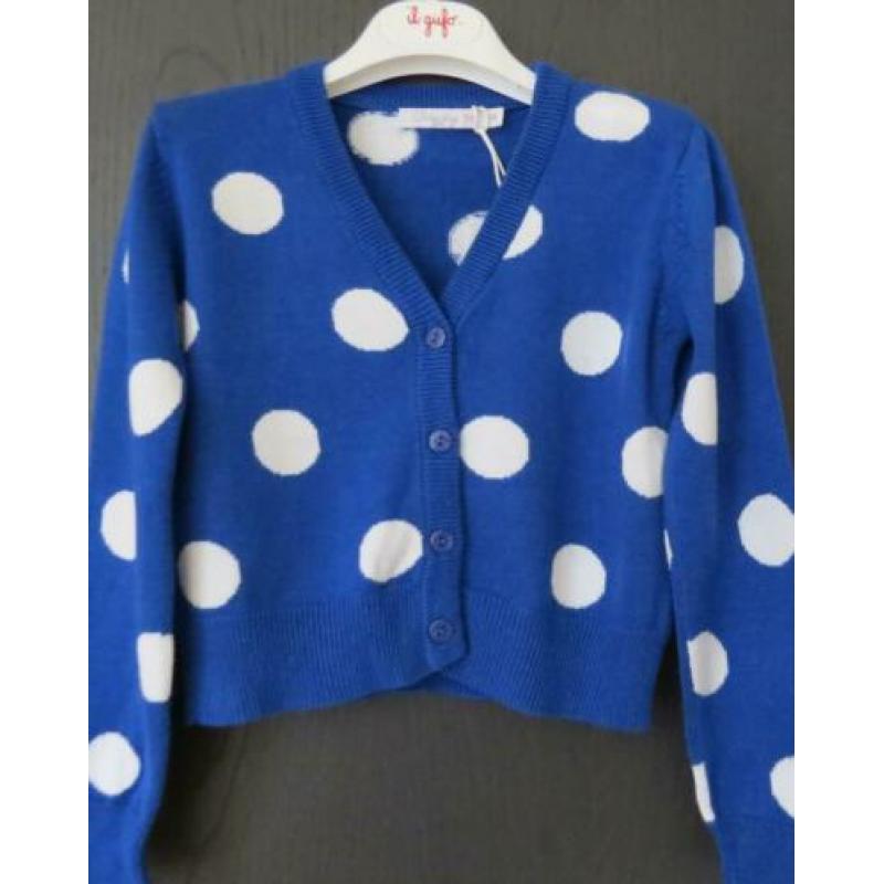 Nieuw!!! BLUE BAY - blauw vestje met bollen - 116