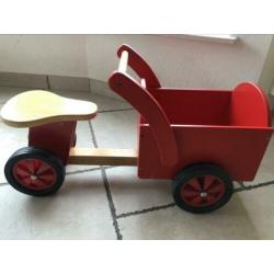 Houten bakfiets voor kinderen rood