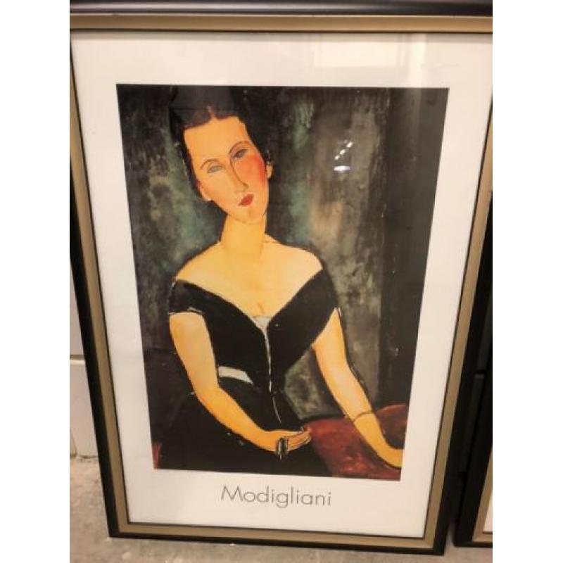 2 klassiek modern abstract ingelijste Modigliani posters