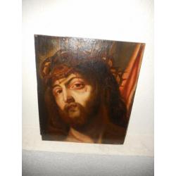 Antiek olieverf +- 1850, Religie Christus Jezus