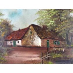 Schilderij Roelandt boerderij boerenland landschap koeien