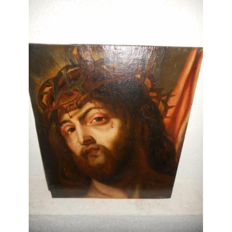 Antiek olieverf +- 1850, Religie Christus Jezus