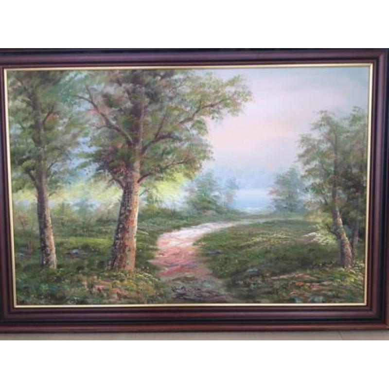 Landschap bos schilderij