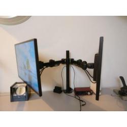 2x iiyama ProLite 24 inch monitoren inc. Newstar beugel !!