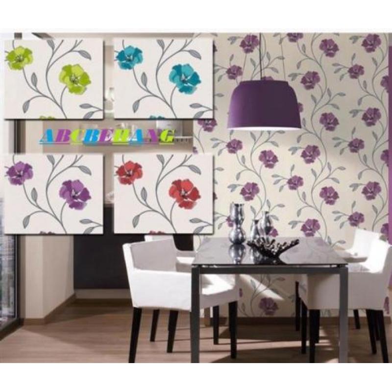 bloemen vinyl vlies 3d behang