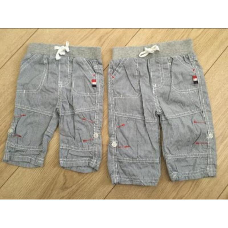 Zomer broekjes maat 50 en 62 gestreept broek jongen baby