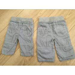 Zomer broekjes maat 50 en 62 gestreept broek jongen baby