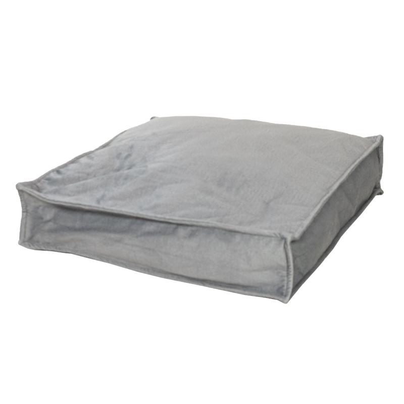 2L Home & Garden Loungekussen Velvet Lichtgrijs - 60 x 60cm