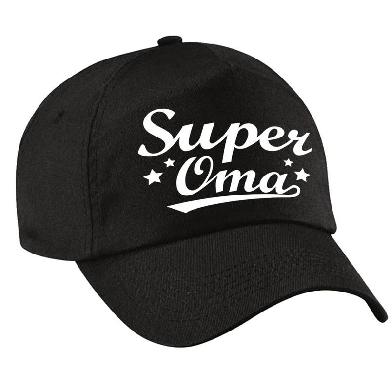 Super oma cadeau pet cap zwart voor volwassenen