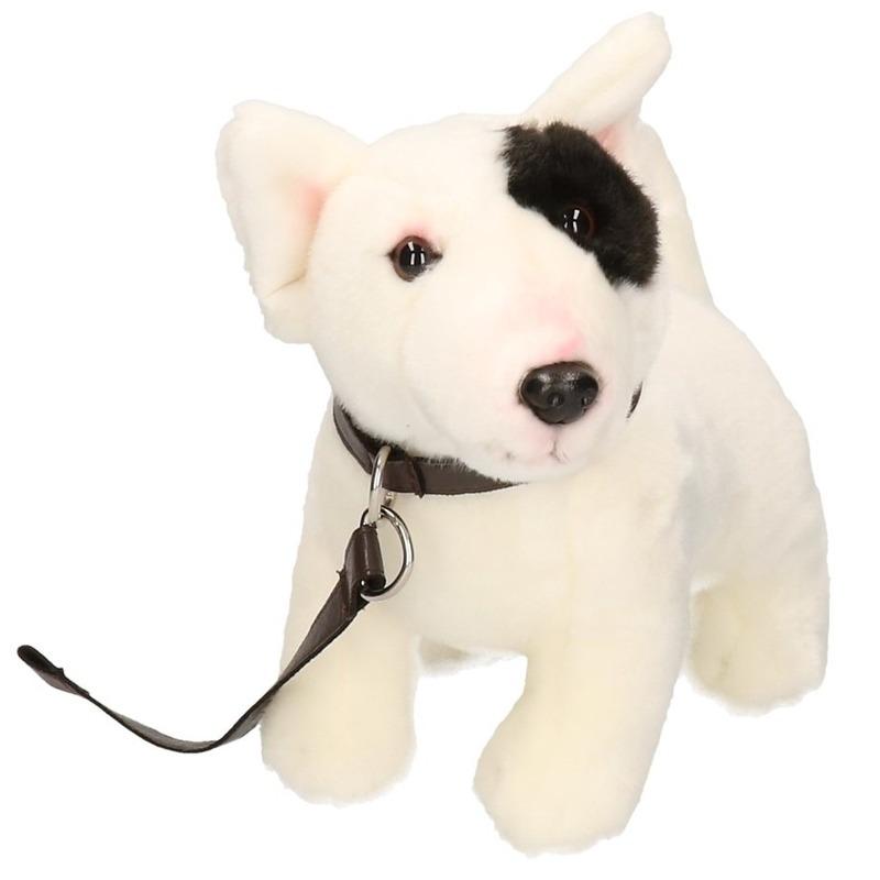 Knuffeldier Bull Terrier aan riem