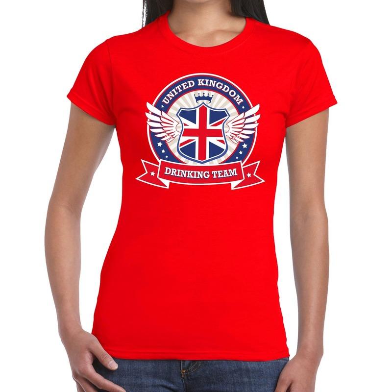 Engeland drinking team t shirt rood dames 2XL