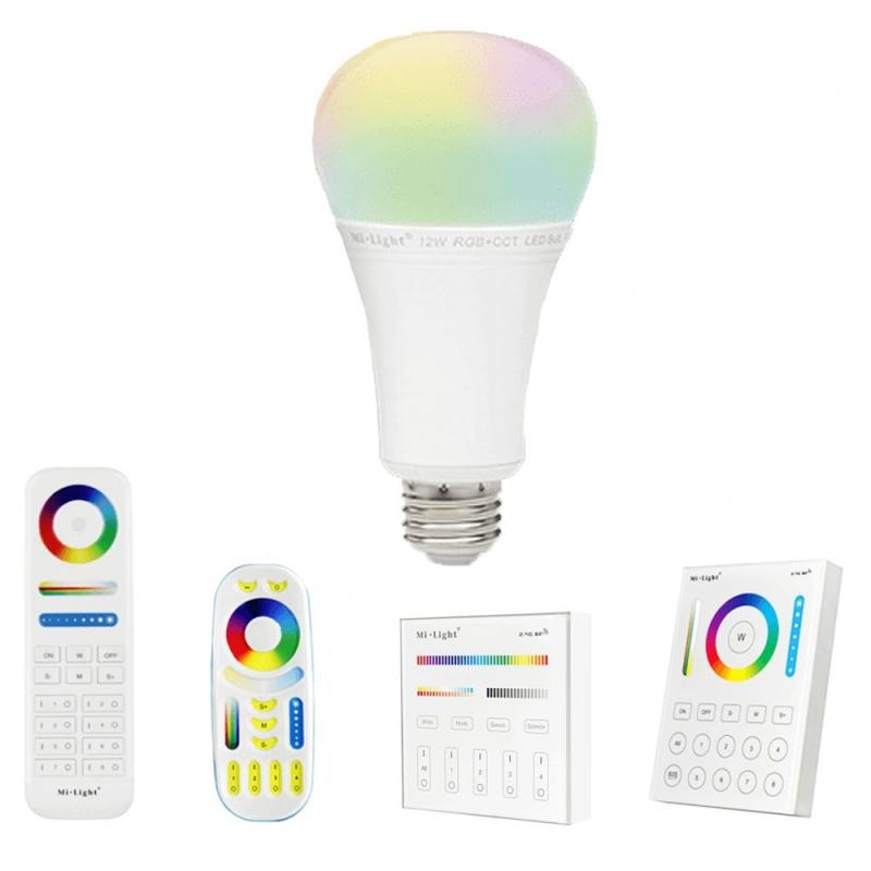 RGBWW led lamp set met afstandsbediening 12W E27 1 tot 4 lampen