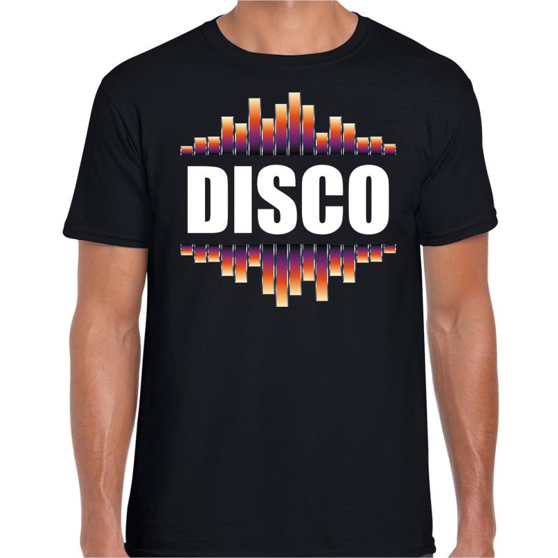 Disco cadeau t shirt zwart heren disco feest shirt 70s 80s